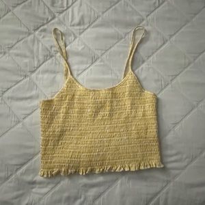Yellow and white crop top